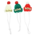 thumbnail image 5 of DINHEAROM 3Pcs White Mini Knitted Hat with Adjustable Strap for Small Pet Christmas Photo Prop, 5 of 8