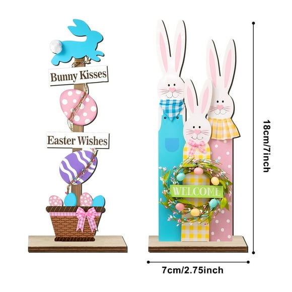 ViLaViDe 7"H Easter Wooden Tabletop Fireplace Decor Standing Sign Decor For Home Or Yard