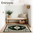 thumbnail image 3 of ODIKA 4'x6' Machine Washable Non-Slip Area Rug, Vintage Medallion Doormat with Intricate Border Design High Traffic Rug with Pad, Green, 600549, 3 of 8