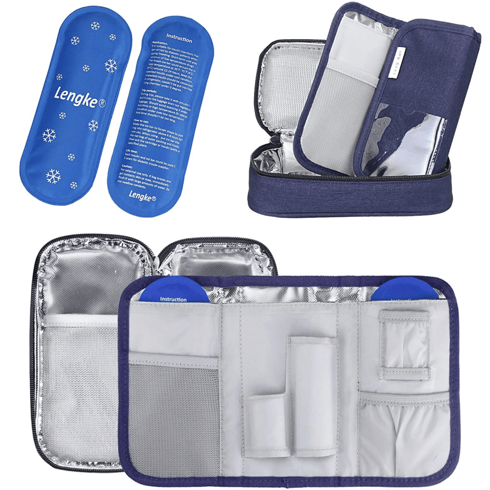 Buy 1 Pack Insulin Travel Cases Diabetic Insulin Pen Cooler Travel Bag and Vial Storage with 2