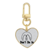 thumbnail image 1 of tímido facepalm negro lindo chat Llavero de metal en forma de corazón dorado, 1 of 3