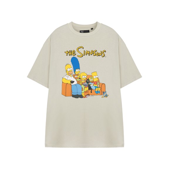 The Simpsons Couch Mens Oatmeal Short Sleeved T-Shirt | S | Made by Vanilla Underground