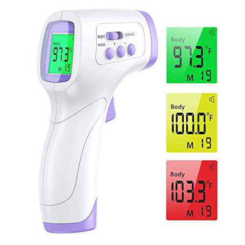 Non-Contact Infrared Thermometer Digital Forehead Thermometer Instant Reading for Baby Kids Adults with Fever Alarm 