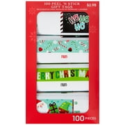 Holiday Time Juvi Peel ' N Stick Gift Tags,  Christmas Labels, Multi-Colored Designs, 100 Count