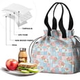 thumbnail image 4 of Pioneer Flower Floral Print Pattern Drawstring Lunch Bag Women - Drawstring Lunch Bag Insulated for Work Office - Stain-Resistant Large Lunchbags for Women with Multi-Pockets, 4 of 6