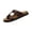 Brown, variant on Adjustable Buckle Two Strap Open Toe Slides for Women Soft Cork Footbed Flat Sole Casual Sandals for Summer Beach Daily Outdoor Wear Brown 36