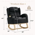 thumbnail image 6 of Muumblus Nursery Rocking Chair, Wingback Glider Rocker, Indoor Uphlostered Rocking Chair, Black Teddy, 6 of 8