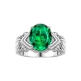 thumbnail image 1 of RYLOS Bagues pour Femmes Bague en or Blanc 14K Pierre Précieuse 12X10MM et Diamants Superbe Bague pour Doigt du Milieu Ou Index Mai Émeraude Taille 10.5, 1 of 7