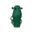 thumbnail image 2 of BLISSFUL STEP Women's Open Toe Strappy Block Heel Sandals Green 9, 2 of 7