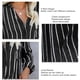 thumbnail image 4 of Blusa de Camisa ANGGREK a rayas de manga larga con Cuello en V Ajuste holgado, 4 of 6