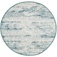 thumbnail image 2 of Unique Loom Outdoor Modern Collection Area Rug - Cartago (3' Round Teal/Ivory), 2 of 6