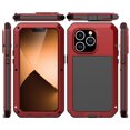 thumbnail image 3 of for iPhone 14 Pro Max Case, 360 Full Body Protective Cover Heavy Duty Shockproof Armor Aluminum Alloy Metal Case with Silicone Built-in Screen Protector for iPhone 14 Pro Max 6.7",Red, 3 of 10