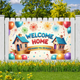 thumbnail image 3 of Decorative Banner Welcome Home Colorful Houses Homecoming Banner for Family Reunion Party Celebration, 3 of 8