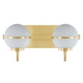 thumbnail image 5 of Aspen Creative 62310, Bathroom Vanity 2 Lights Fixture, 15-1/2" W x 7-3/4" H x 7-1/8" E, Warm Brass Finish, Bulb Not Included, 5 of 8