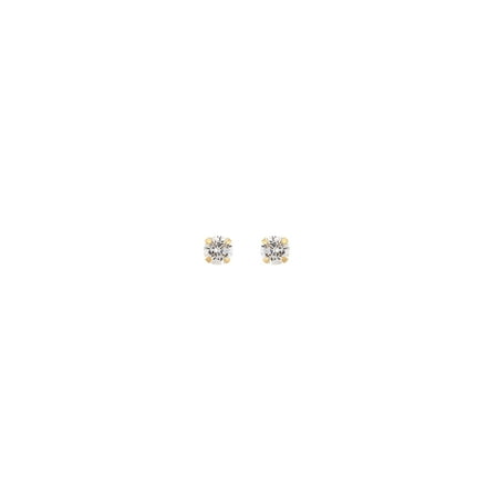 Brilliance Fine Jewelry Children's 14K Yellow Gold Round Cubic Zirconia Stud Earrings