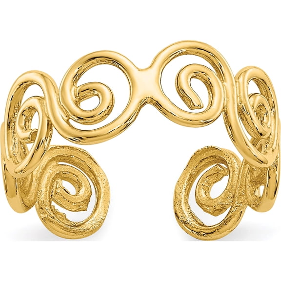 14K Yellow Gold Scroll Toe Ring Made In United States d1943
