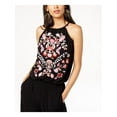 thumbnail image 3 of INC Womens Black Floral Sleeveless Halter Wide Leg Jumpsuit Size: L, 3 of 4