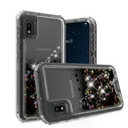 For Samsung Galaxy A10E Case - Wydan Liquid Glitter Hybrid Heavy Duty Shockproof Protector Phone Cover