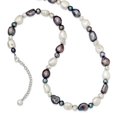 thumbnail image 2 of Primal Silver Sterling Silver White and Grey Freshwater Cultured Pearl Necklace, 2 of 6