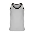 thumbnail image 3 of Sakmal Gray Men'S Tank Tops Gray Crew Neck Breathable Solid Muscle Camisole Workout Tunic Tops, 3 of 7
