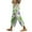 Green, variant on Travel Outfits Women Airport Women's Summer Printed Linen Drawstring Elastic Waist Pants Lightweight Straight Leg Casual Trousers With Pockets For Vacation And Women Casual Pants Suits Green M
