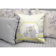 thumbnail image 4 of Queen's designer Elephant Pillowcase 18"X18" Chevron Grey White Yellow Pillow Covers Double Sided Print Cute Elephant Pillow Case Decorative Cushion Cover Kids Baby Cartoon Pillow Sham Home Decor, 4 of 4