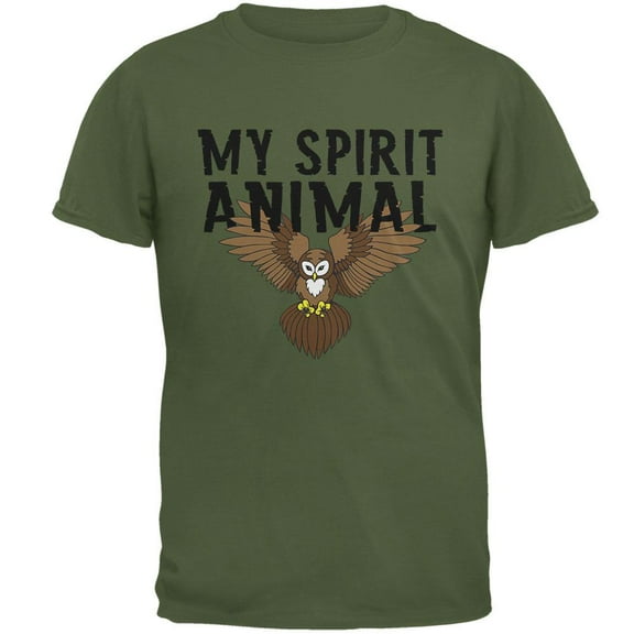 My Spirit Animal Owl Military Green Adult T-Shirt - 2X-Large