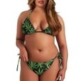 thumbnail image 4 of Garronmavis Two Piece Bikini Sets for Women Green Leaves Brazilian Cheeky Cut Out Hawaii Swimwear Halter String Triangle Bathing Suits Beach Wear, 4 of 6