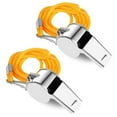 thumbnail image 4 of Metal Referee Whistle, Stainless Steel Whistle, Extra Loud Sports Whistle, With Lanyard, Durable Design, for Soccer Football Basketball, Coaches & Referees, School Sports Games, Training, UKHBMC, 4 of 8