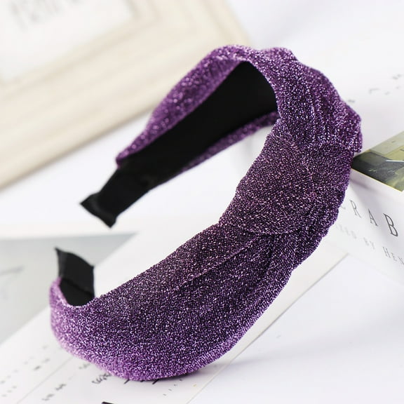 Qliuoazw Fashion Bow Knot Women Bright Silk Hoop Sweet Hair Headbands