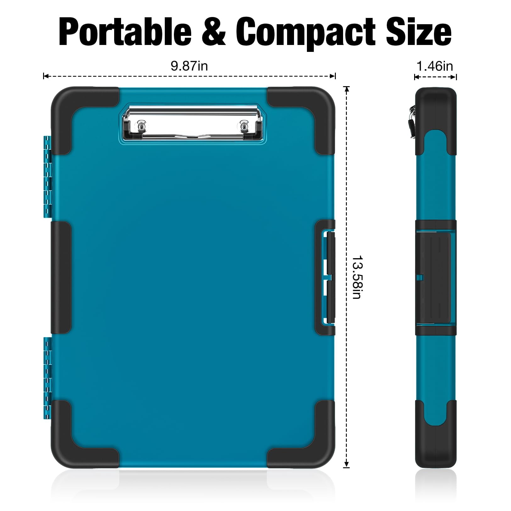 Toughest Clipboard With Storage  Internal Pen Pouch Included Letter/ A4 Size Shockproof Heavy Duty Plastic Clip Boards 8.5x11" High Capacity Clipboards Box Case For Contractor Trucker Driver