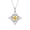Citrine, variant on Celtic Knot Necklace for Women, Cushion Cut Birthstone Pendant Necklace, Birthday Jewelry Gift for Mother Wife Friends