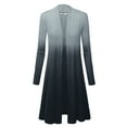 thumbnail image 1 of MBJ WSK1079 Womens Ombre Open Front Long Cardigan S BLACK, 1 of 3