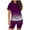 Purple, variant on Aofany Summer 2pcs Outfits for Women Short Sleeve T-Shirts Bodycon Pants Shorts Set Gradient Color Tracksuit Sportwear