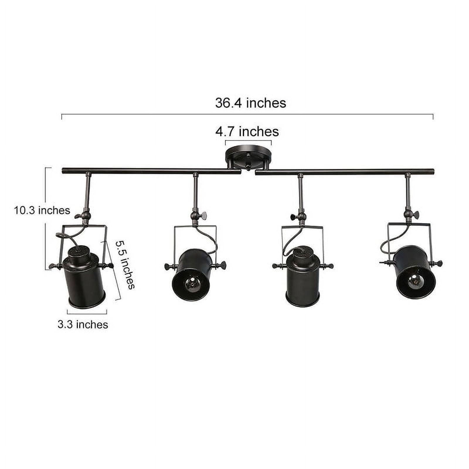 LNC 4-Light Matte Black Track Lighting, Adjustable Ceiling Fixture, E26, Dimmable