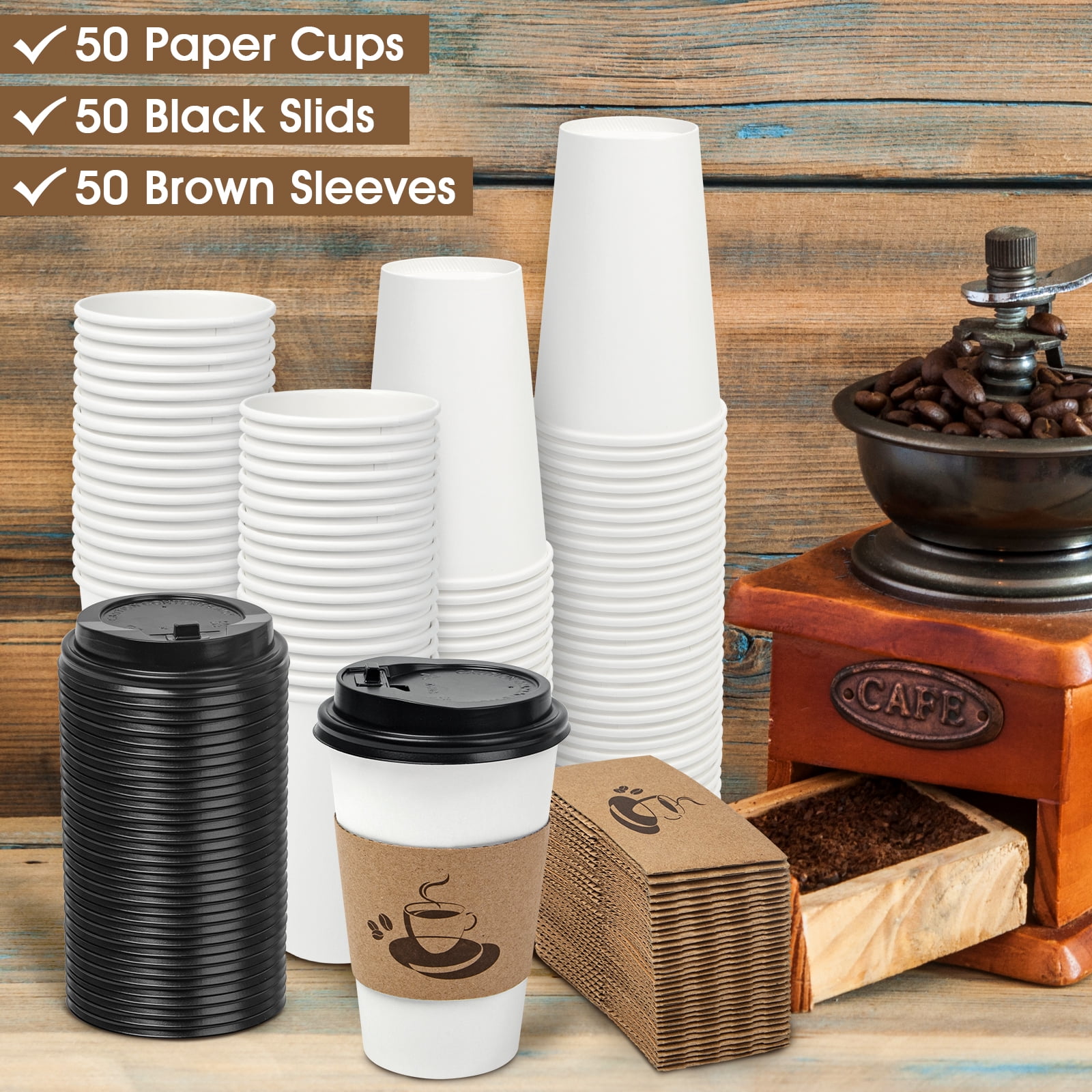 Glowcoast Disposable Coffee Cups With Lids - 12 oz To Go Coffee Cup (90  Pack). Travel Cups Hold Shape With Hot Drinks, No Leaks! Paper Cups with  Insulated Sleeves Protect Fingers! - Yahoo Shopping