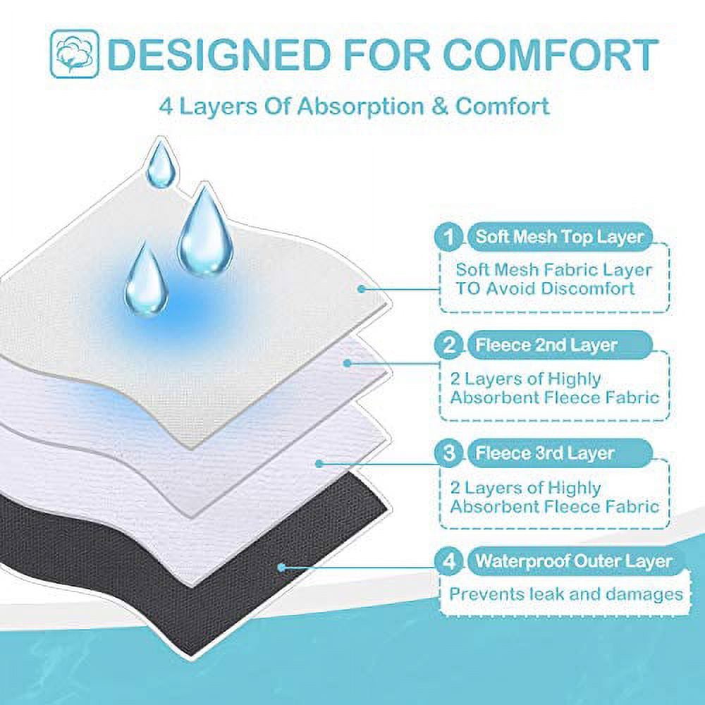 Avont 3 Pack Washable Female Dog Diapers, Premium Reusable Highly Absorbent Doggie Diapers Wraps Durable Dog Diaper Cover -Black/Brown/Grey (XL)