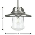 thumbnail image 6 of Tremont Collection One-Light Stainless Steel and Clear Seeded Glass Farmhouse Style Hanging Mini-Pendant Light, 6 of 9