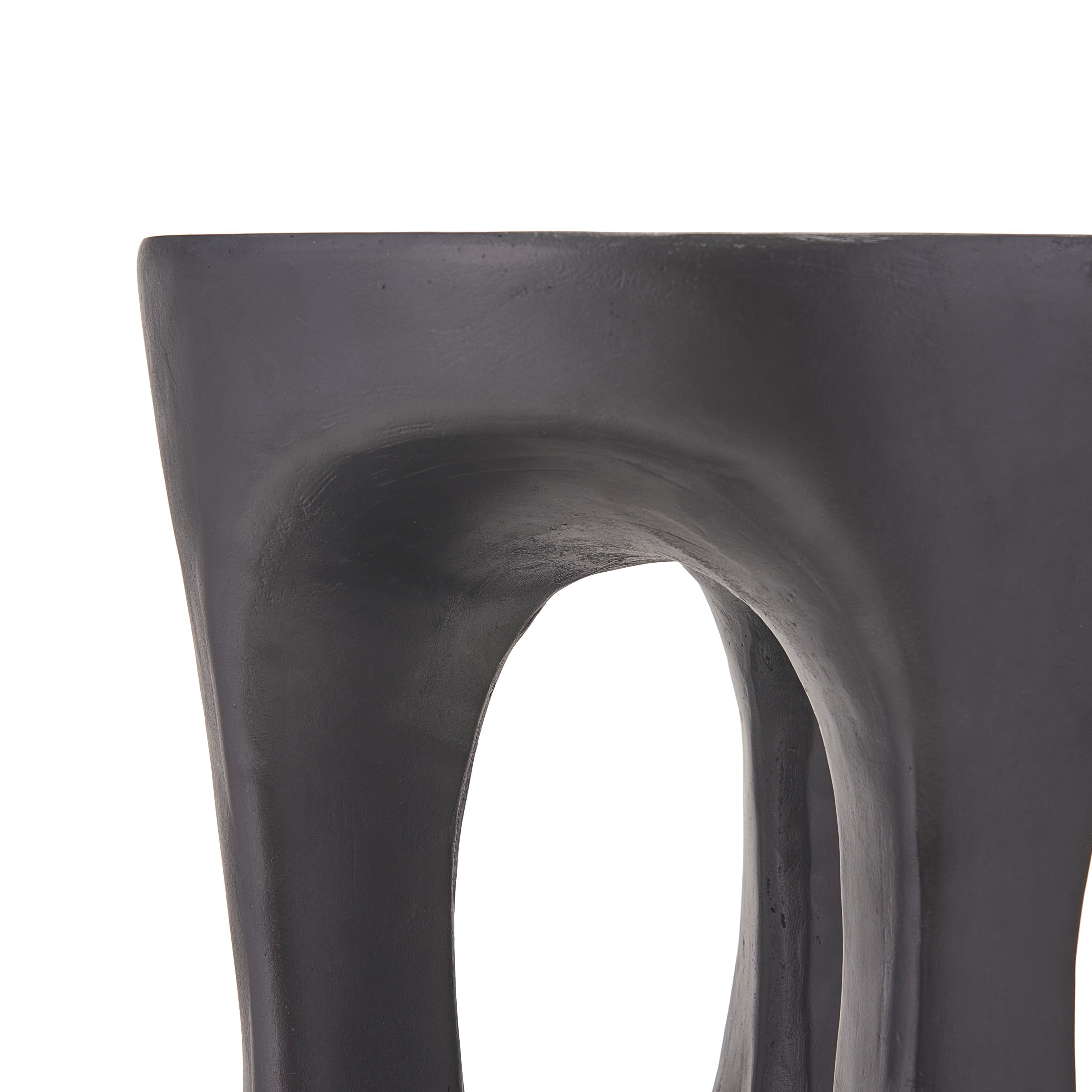 Christopher Knight Home 14" Side Table, Lightweight Concrete Indoor Outdoor Accent End Table, Black