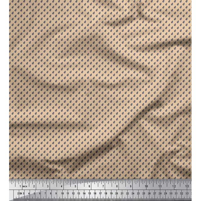 Soimoi Cotton Cambric Fabric Raindrops Nature Print Sewing Fabric Yard 56 Inch Wide