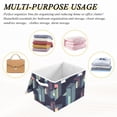thumbnail image 6 of Yayeee Collapsible Storage Bin with Lid Fabric Closet Decorative Basket with Handles, Cube Stripes, 6 of 7
