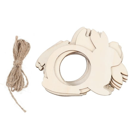 

20Pcs Decorative Napkin Buckles Wooden Serviette Rings Easter Serviette Buckles