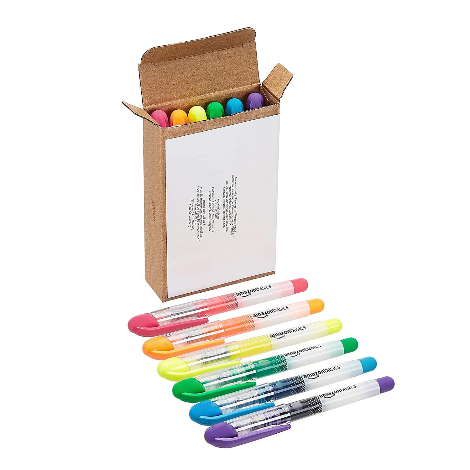 Liquid Ink Highlighters Chisel Tip, Assorted Colors, 12Pack