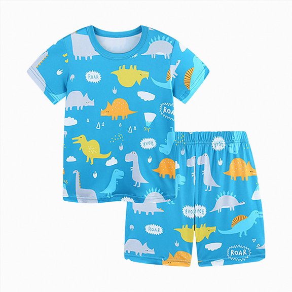 Toddler Baby Girl Outfits Summer Kids Pattern Short Sleeve T-Shirt & Shorts Set 6-12 Months 12-24 Months 2t 3t 4t 5t 6t 7t 8t 9t Children 7-8 Years