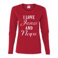 thumbnail image 2 of Wild Bobby I Love Jesus and Naps Inspirational/Christian Women Graphic Long Sleeve Tee, Red, Small, 2 of 5