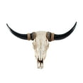 thumbnail image 2 of Decoracion de Pared Perfecl Estatua de Cabeza de Toro Cuerno Negro, 2 of 8