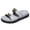 Gray, variant on Slides Sandals for Women Fashion Metal Decor Double Band Slip on Flat Shoes Comfortable Arch Support Footbed Walking Shoes Gray Size 7.5
