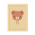 thumbnail image 1 of Oso de dibujos animados de helados de paletas Cuadro de madera decorativa marco de casa A4, 1 of 3