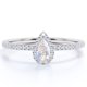 thumbnail image 1 of JeenMata Delicado Anillo de 1 Quilate con Halo de Moissanita y Piedra Lunar Arcoíris en Forma de Lágrima en Oro Blanco de 18 K sobre Plata, 1 of 6