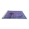 thumbnail image 2 of Ahgly Company Machine Washable Indoor Square Persian Blue Traditional Area Rugs, 8' Square, 2 of 4